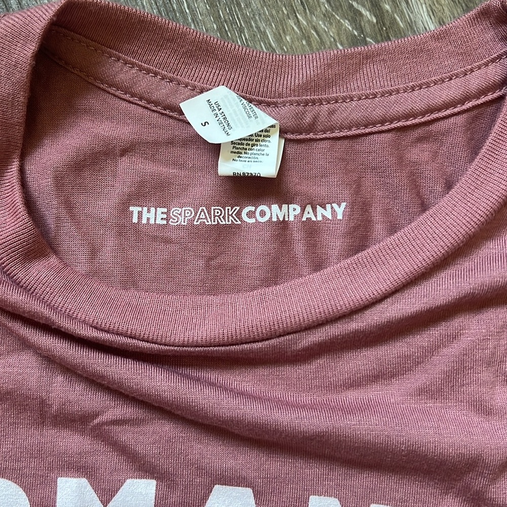 “Woman Up” Pink Graphic Crop Top Tee - Picture 2 of 4